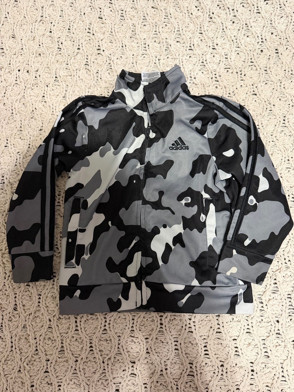 adidas Kids Black & Gray Camo Puffer Jacket